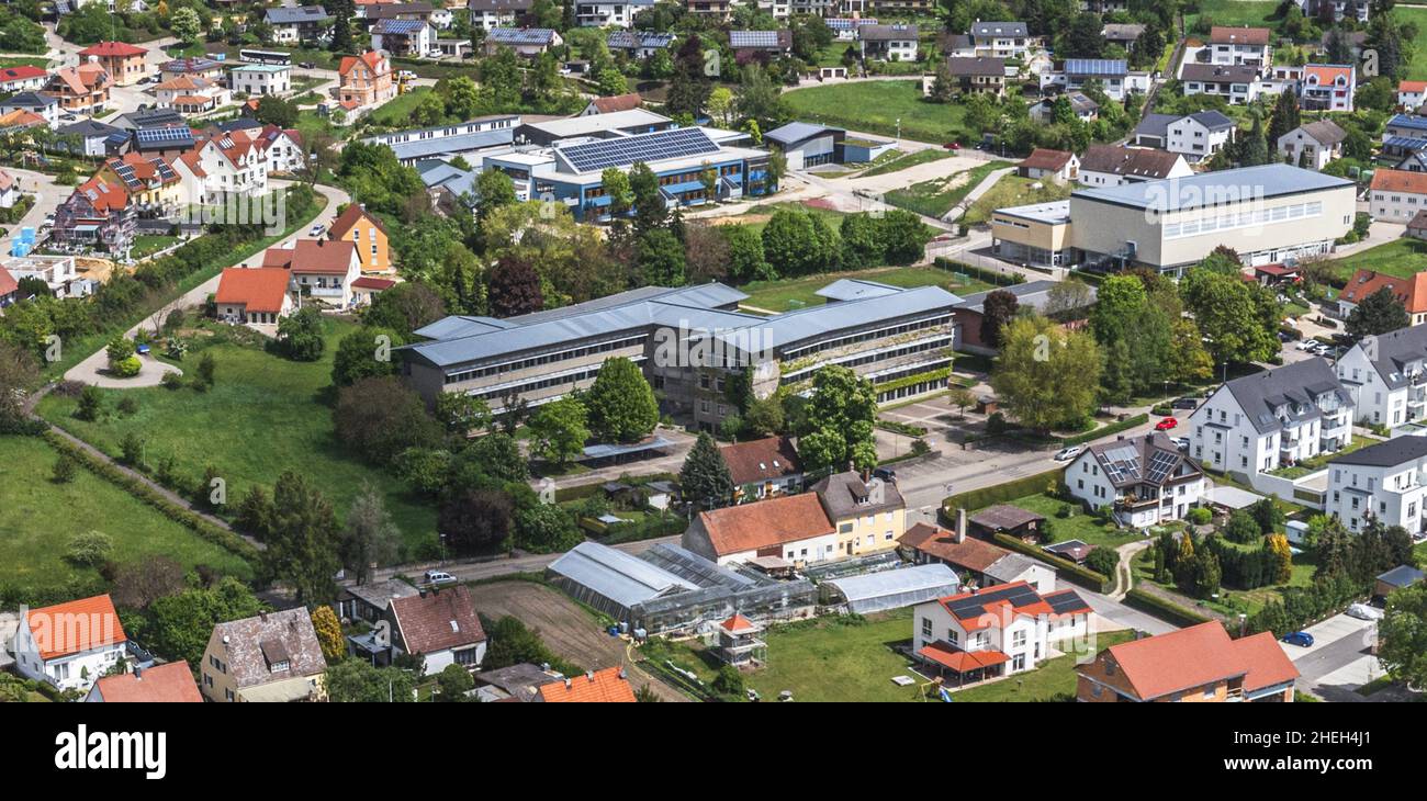 Aerial view to Wemding in Bavaria Stock Photo