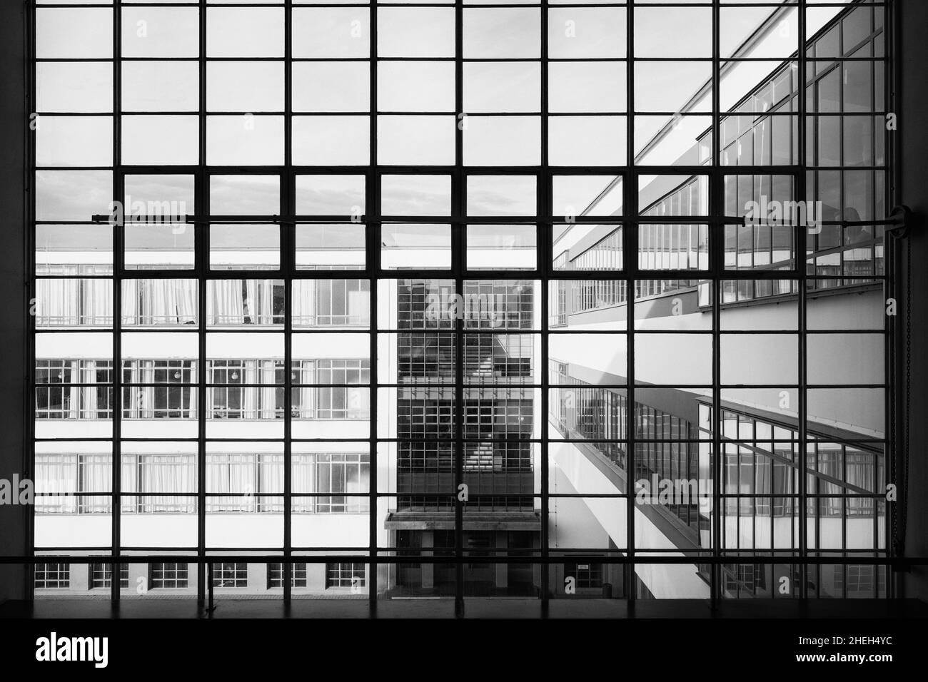 Bauhaus architecture at the School of Design at Dessau, Germany Stock Photo