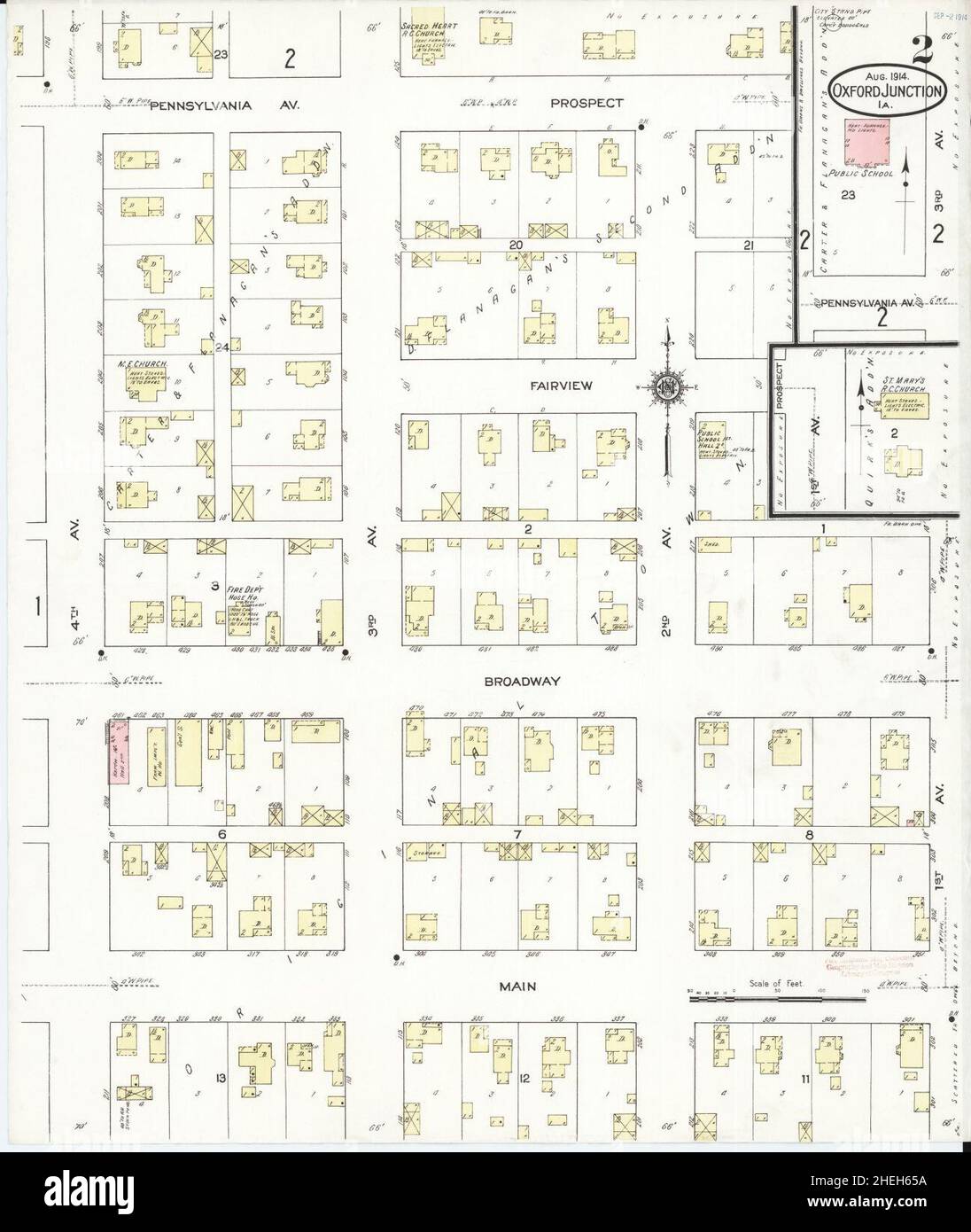 Sanborn Fire Insurance Map from Oxford Junction, James County, Iowa Stock Photo Alamy
