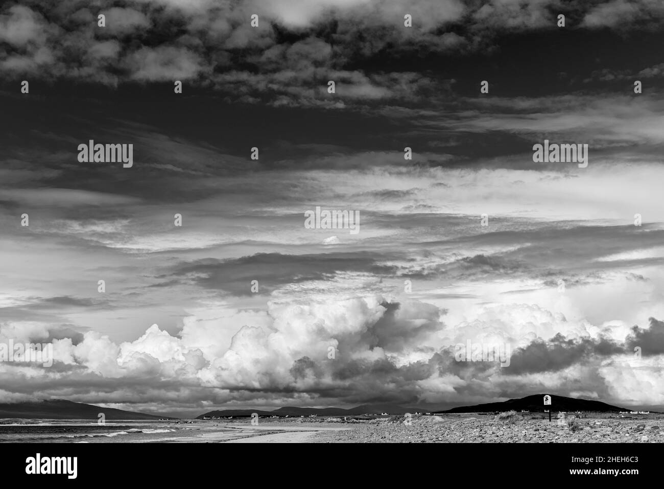 Cumulus clouds over Clew Bay on the west coast of County Mayo in Ireland Stock Photo