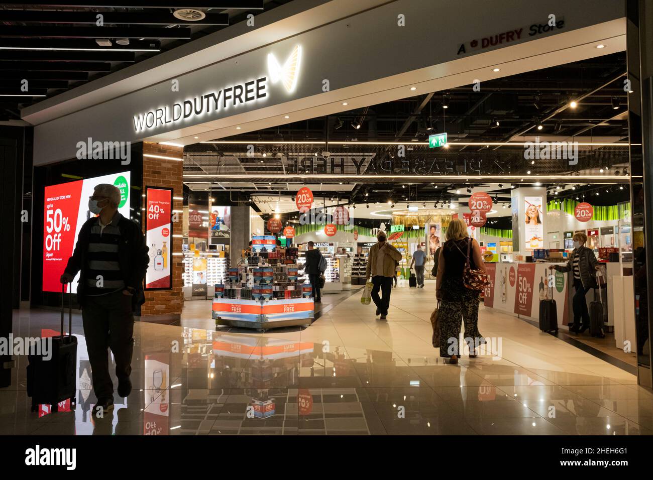 World Dutyfree shop at Manchester airport, England, UK Stock Photo