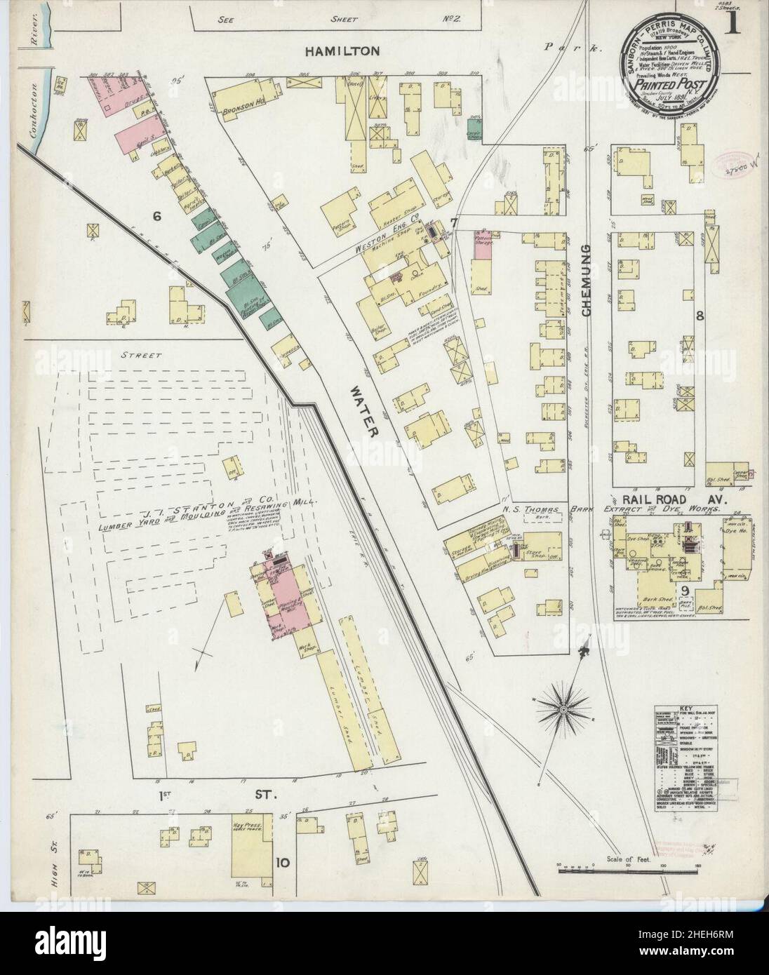 Painted post new york map hires stock photography and images Alamy