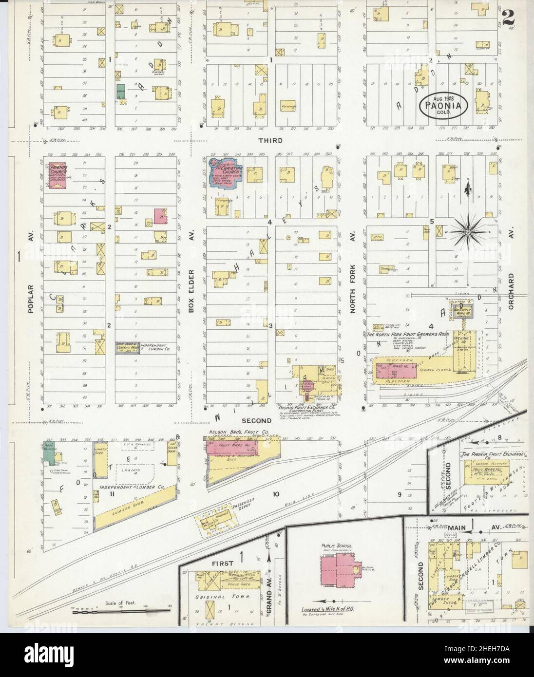 Sanborn Fire Insurance Map from Paonia, Delta County, Colorado Stock