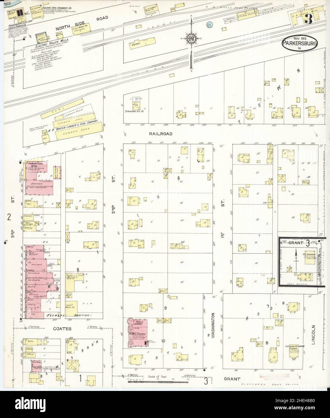 Sanborn Fire Insurance Map from Parkersburg, Butler County, Iowa Stock ...