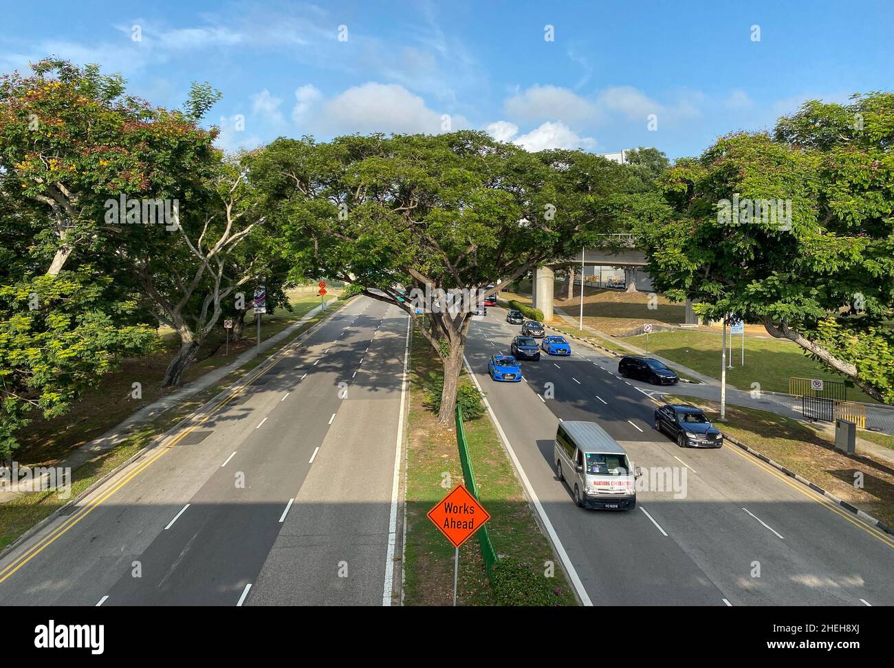 Singapore - Feb 11, 2020. Street of Singapore Downtown. Singapore today revealed lofty goals for becoming a greener country by 2030. Stock Photo