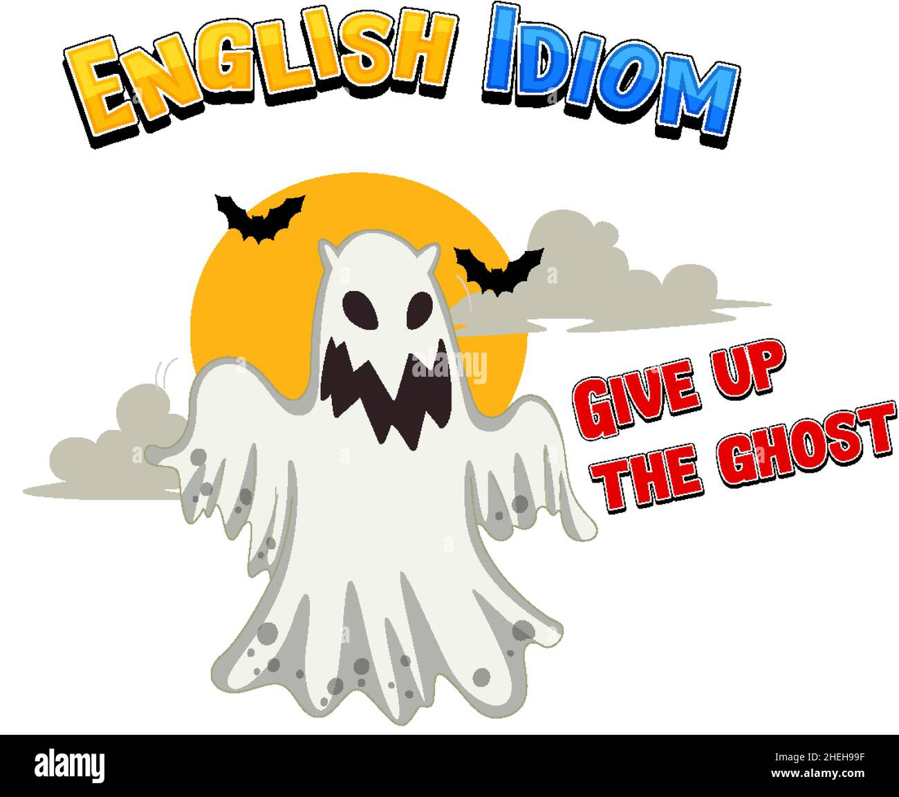 English idiom with picture description for give up the ghost