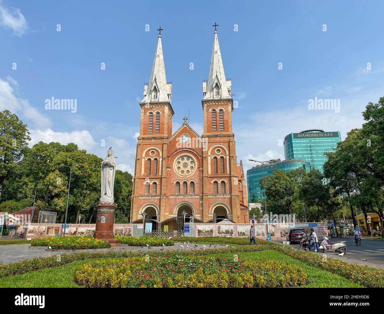 Saigon, Vietnam Jun 22, 2020. View of Notre Dame Cathedral (Nha Tho