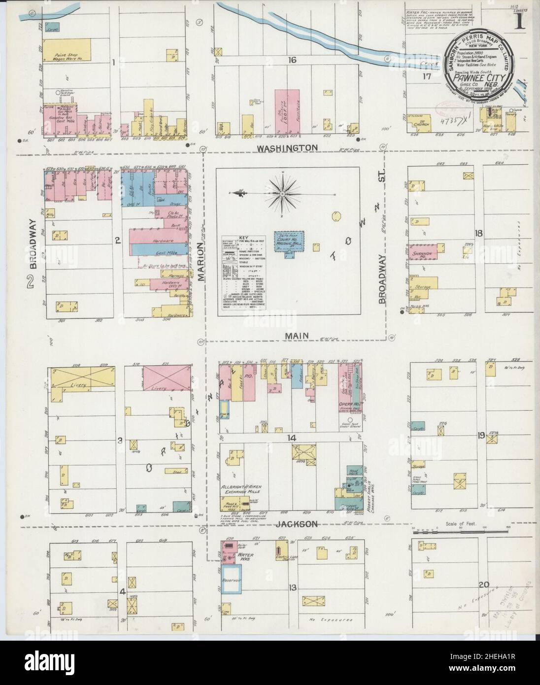 Sanborn Fire Insurance Map from Pawnee City, Pawnee County, Nebraska