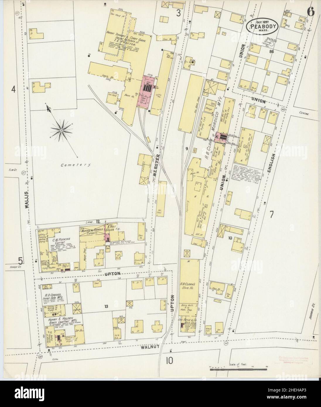 Sanborn Fire Insurance Map from Peabody, Essex County, Massachusetts