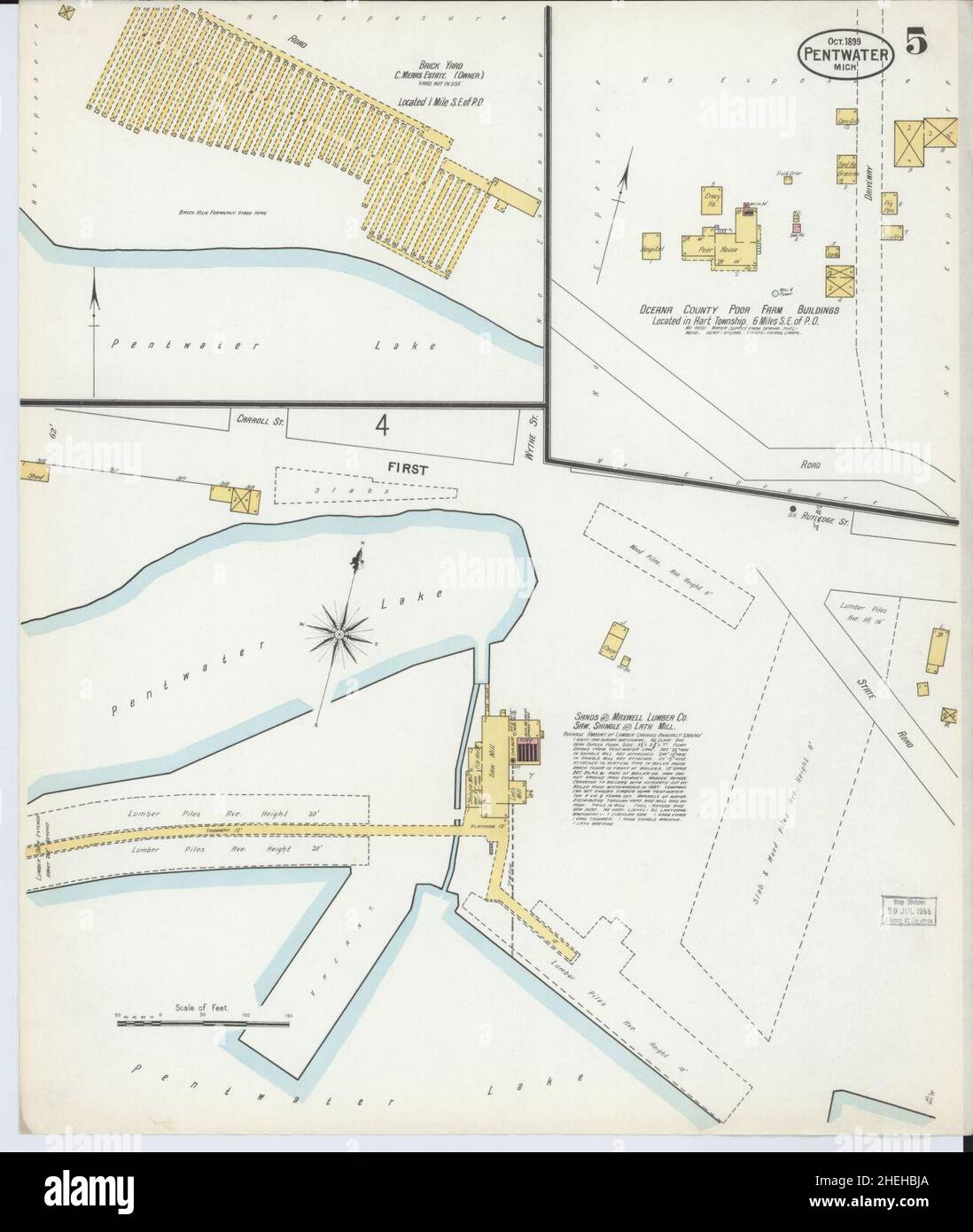 Pentwater michigan map hires stock photography and images Alamy