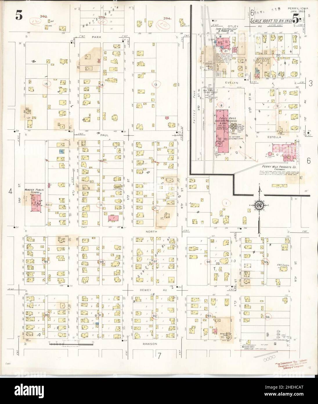 Sanborn Fire Insurance Map from Perry, Dallas County, Iowa Stock Photo