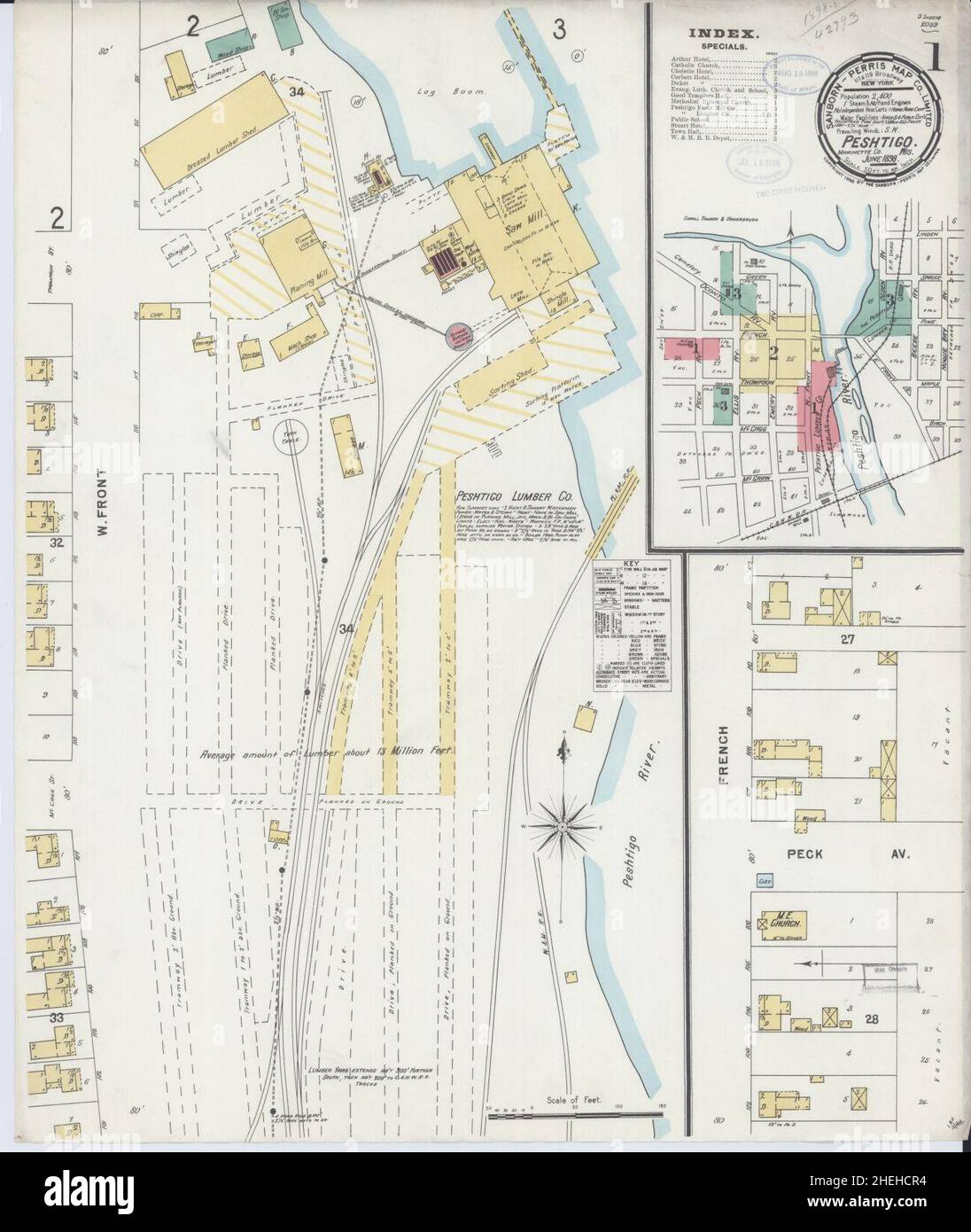 Sanborn Fire Insurance Map from Peshtigo, County, Wisconsin