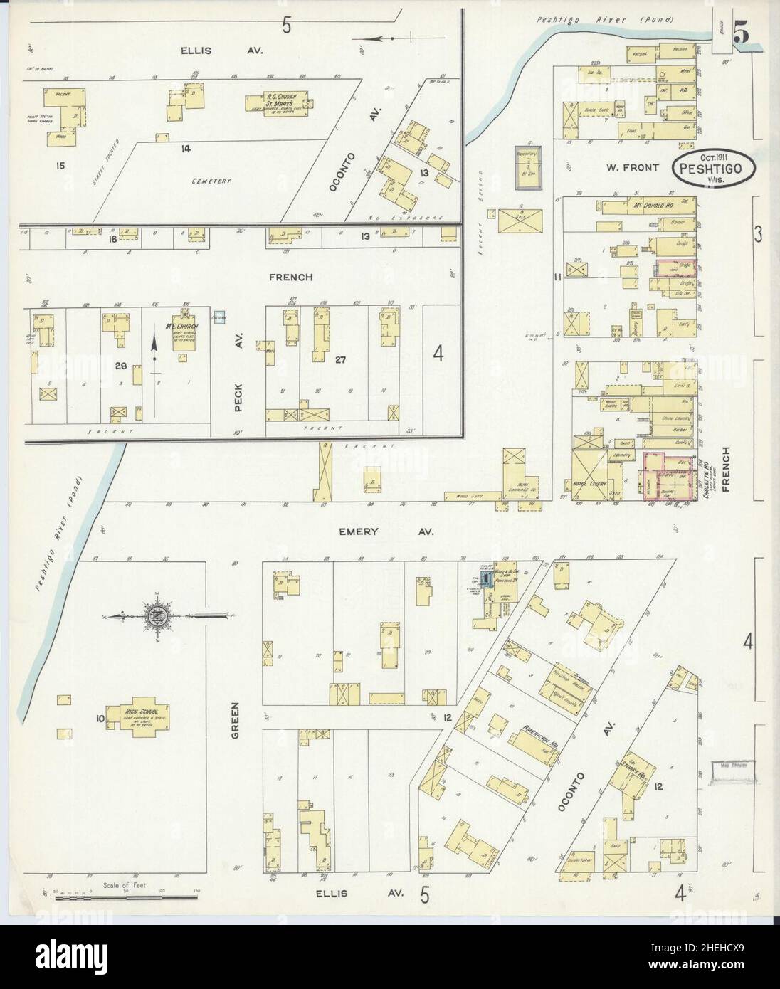 Peshtigo wisconsin map hires stock photography and images Alamy