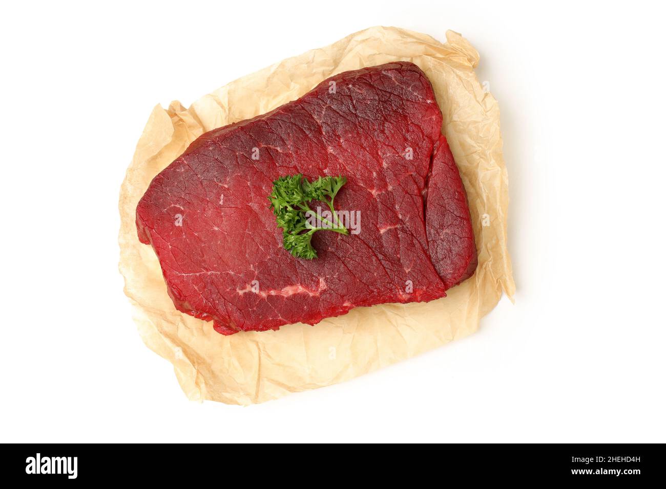 Raw beef steak isolated on white background Stock Photo - Alamy