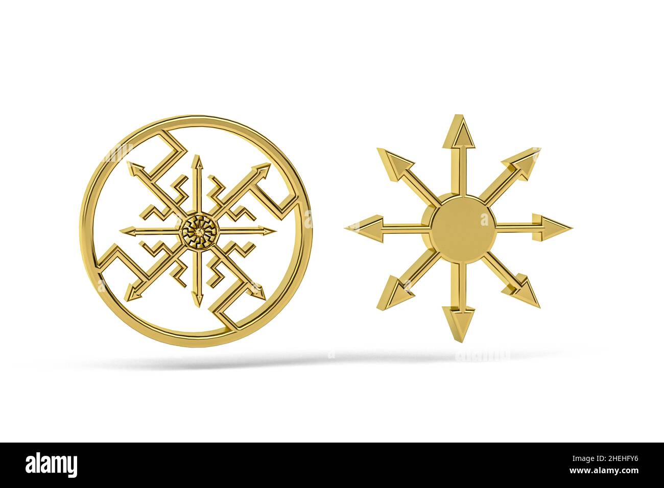 Golden occultism icon isolated on white background - 3D render Stock Photo