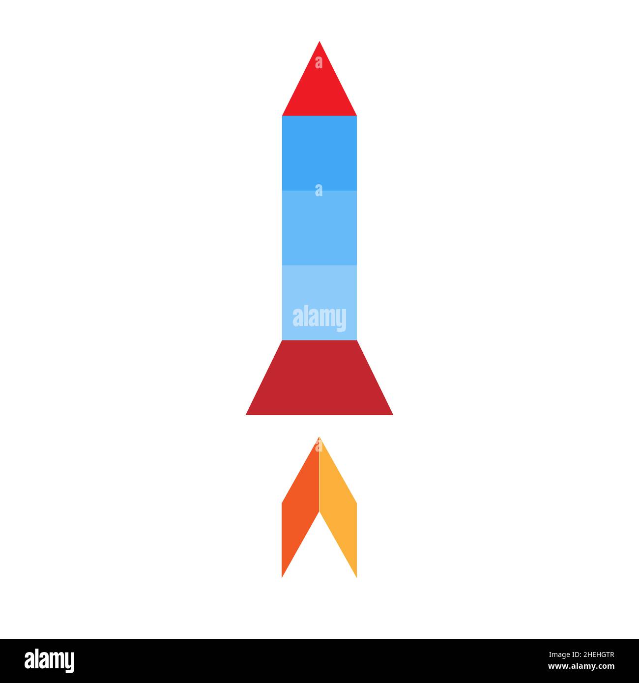Rocket Blocks or shapes art illustration. Rocket clip art or image or logo  Stock Photo - Alamy
