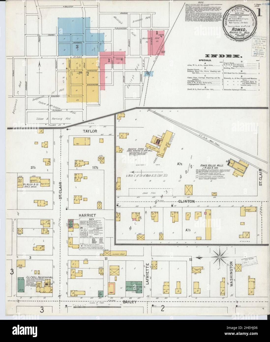 Romeo michigan map hires stock photography and images Alamy