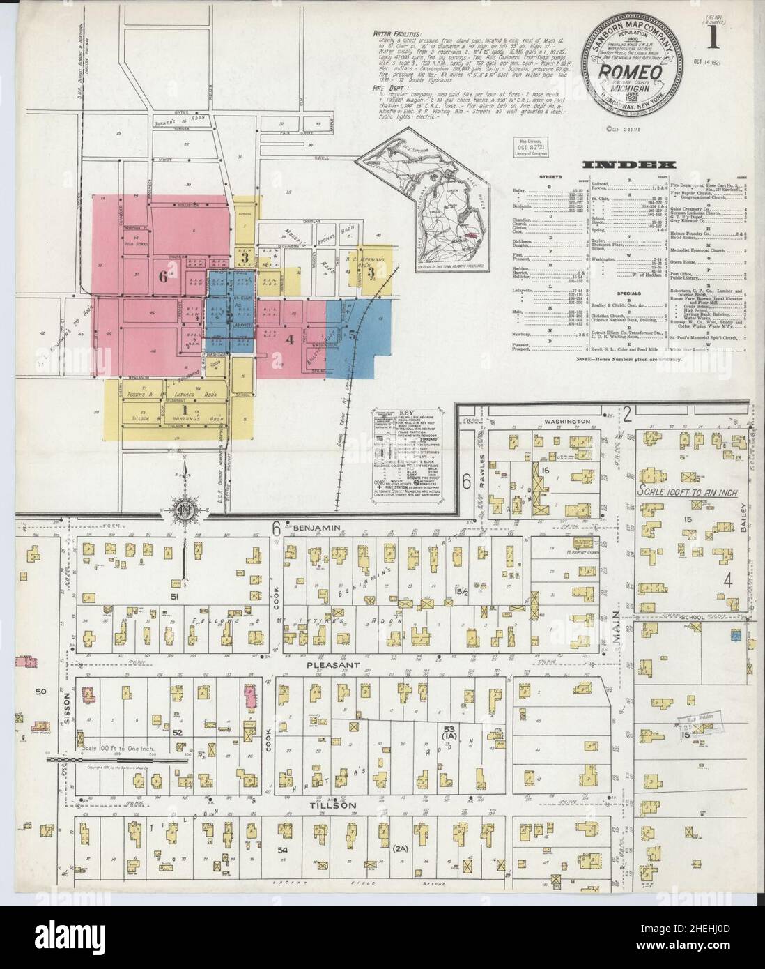 Romeo michigan map hires stock photography and images Alamy