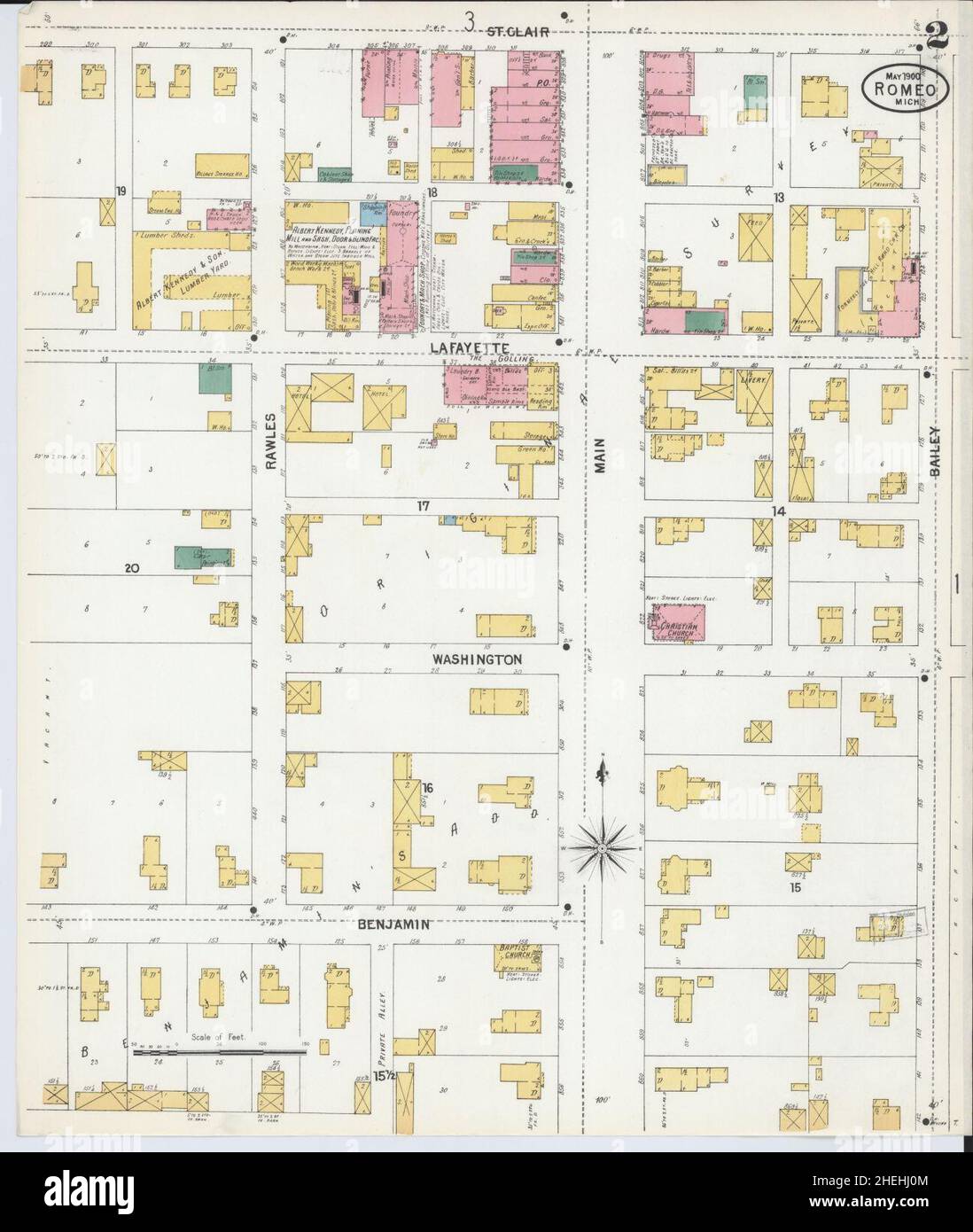 Romeo michigan map hires stock photography and images Alamy