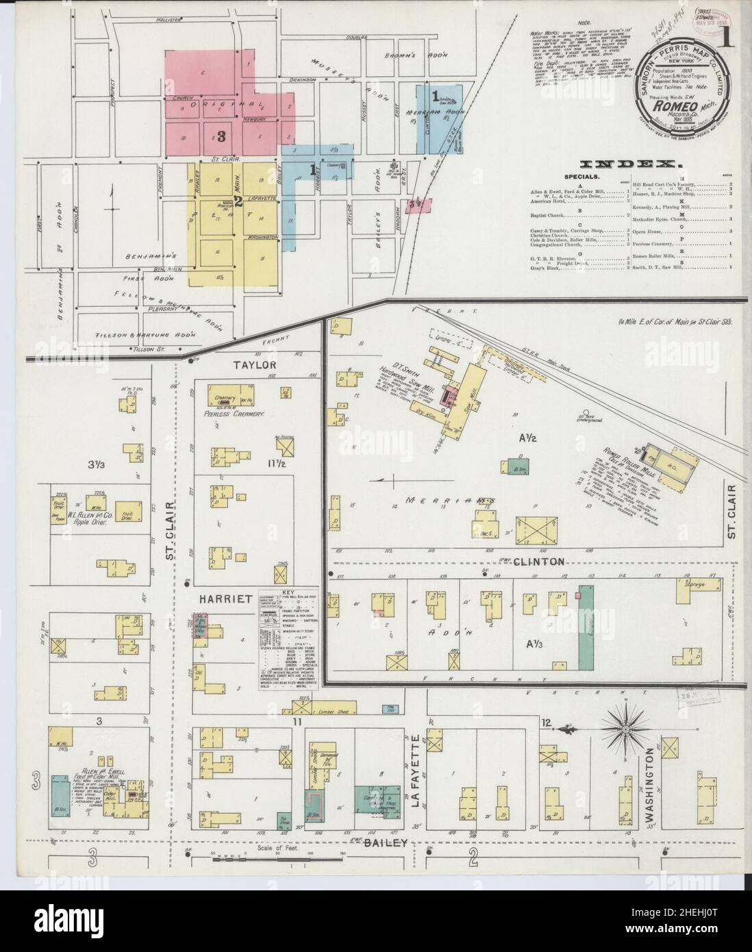 Romeo michigan map hires stock photography and images Alamy