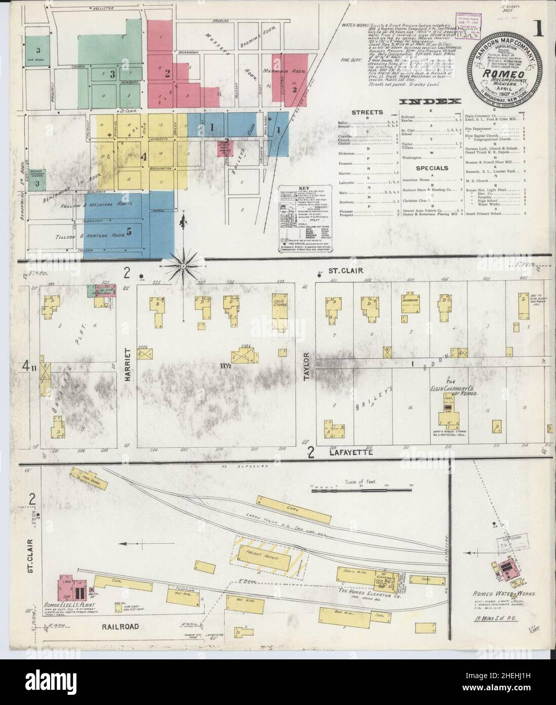 Romeo michigan map hires stock photography and images Alamy