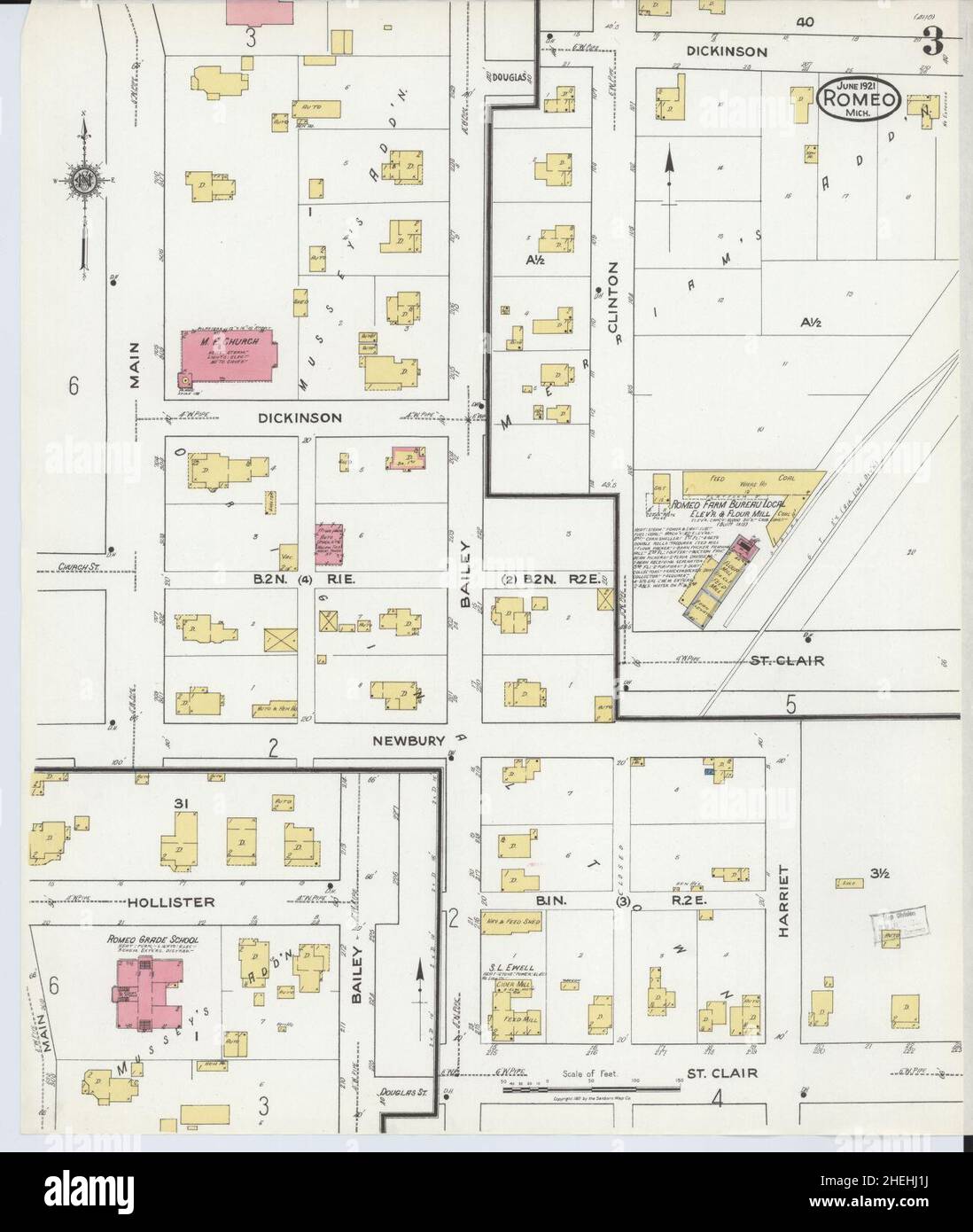 Romeo michigan map hires stock photography and images Alamy