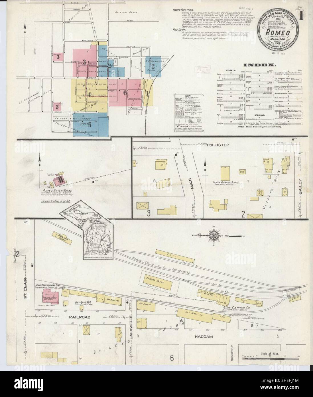 Romeo michigan map hires stock photography and images Alamy