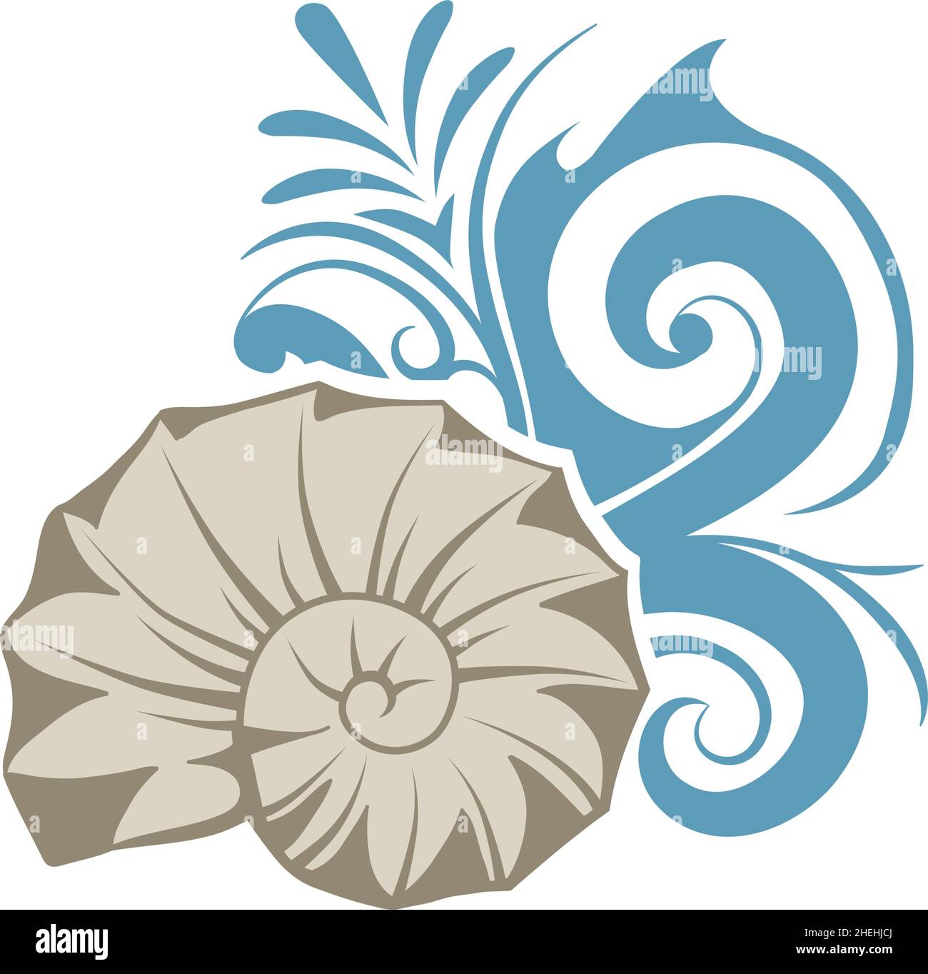 seashell nautilus Stock Vector