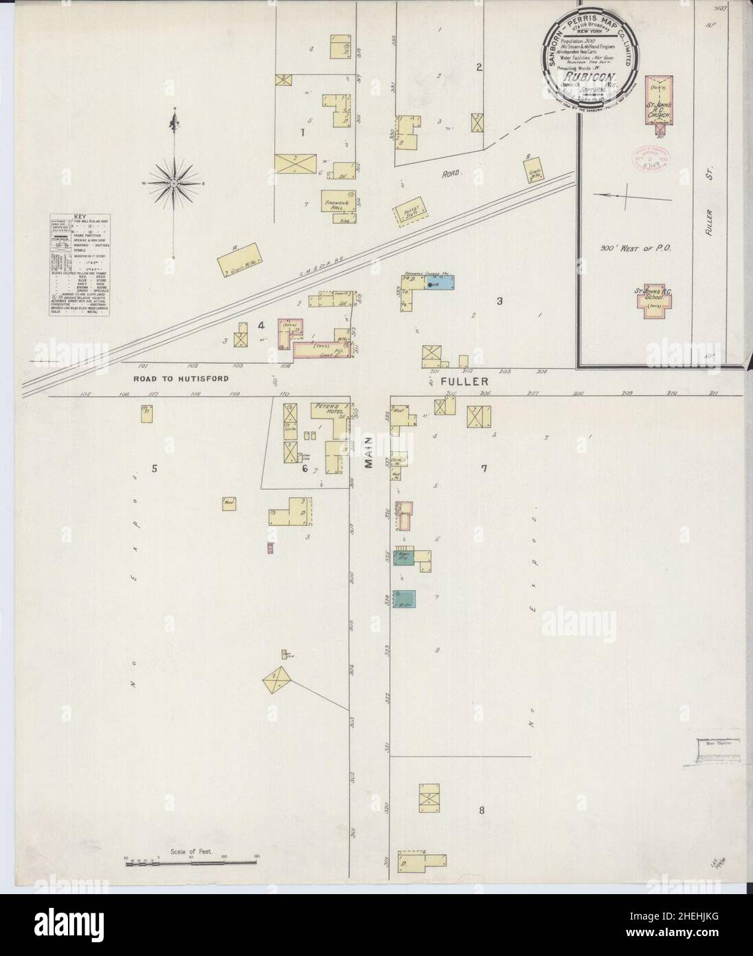 Sanborn Fire Insurance Map from Rubicon, Dodge County, Wisconsin Stock