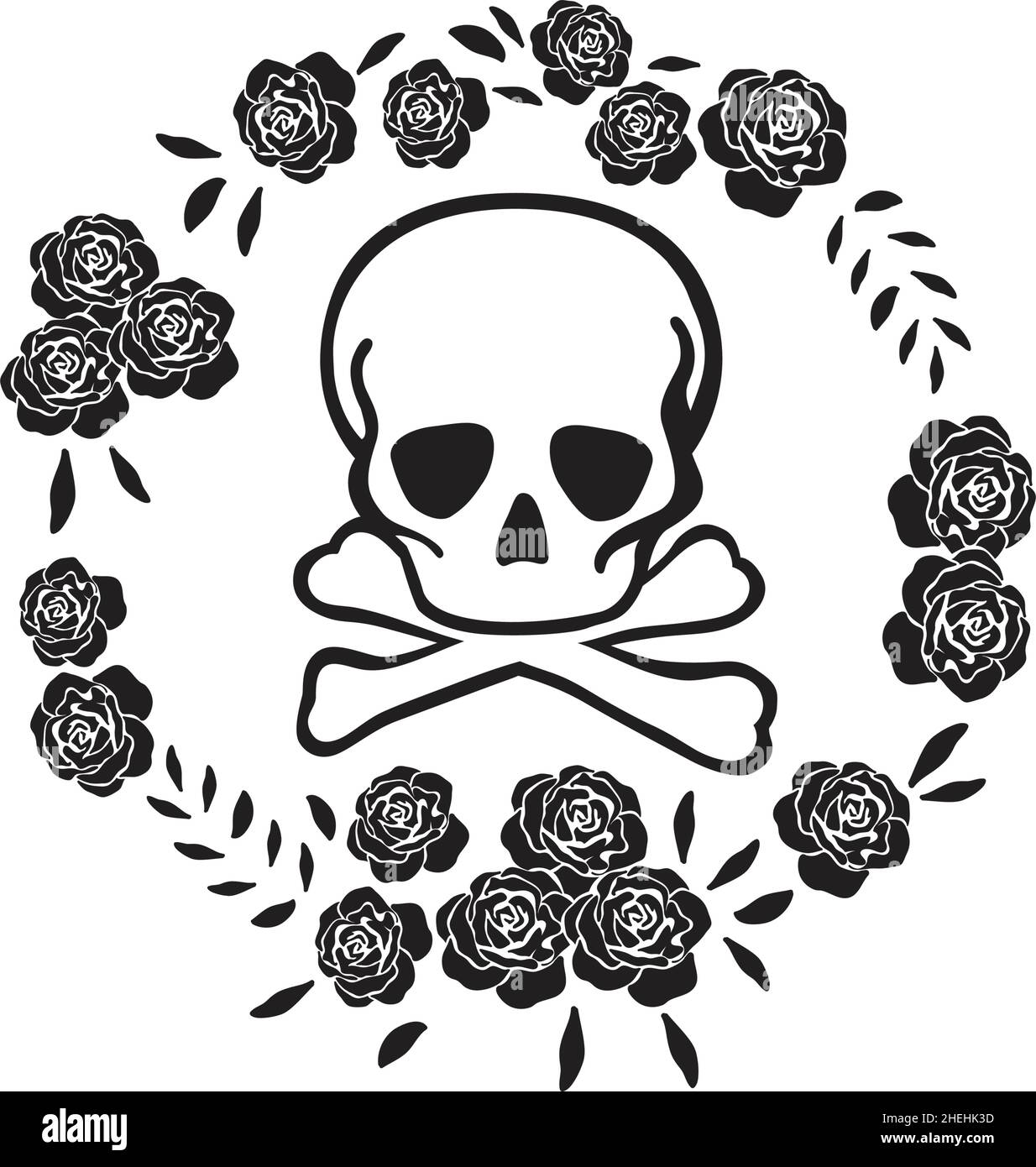 skull and roses Stock Vector Image & Art Alamy