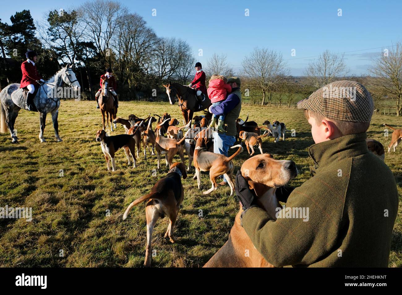 Mcc0102940 The Woodland Pytchley Hunt at Dingley, Northants., 4th December, 2021. Photo John Robertson for The Telegraph. Stock Photo