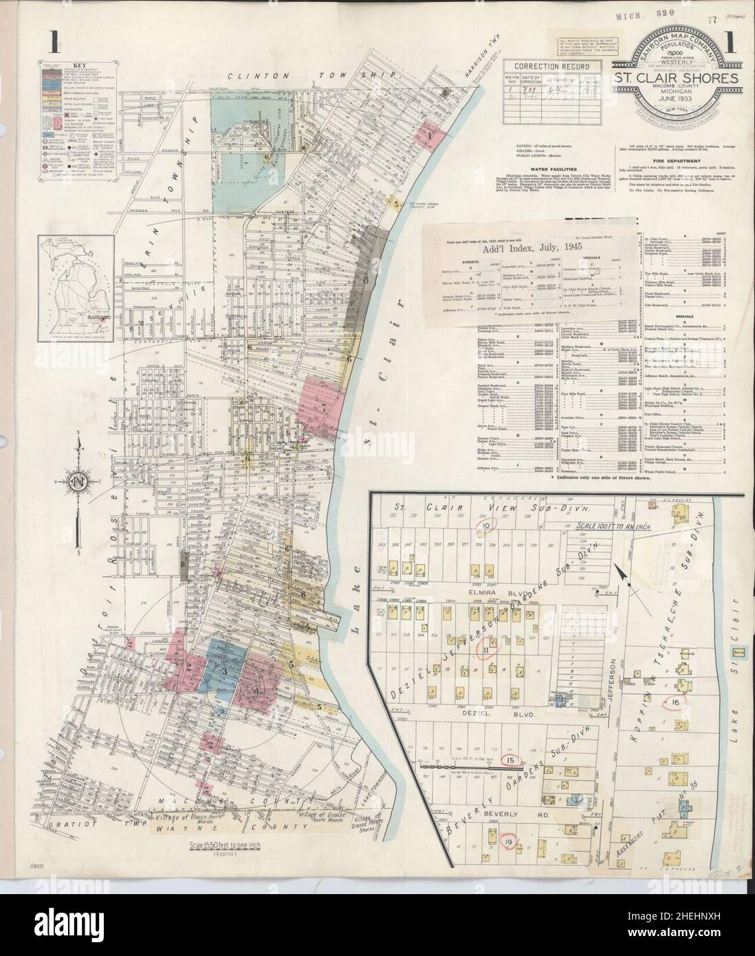 Map of saint clair shores hi-res stock photography and images - Alamy