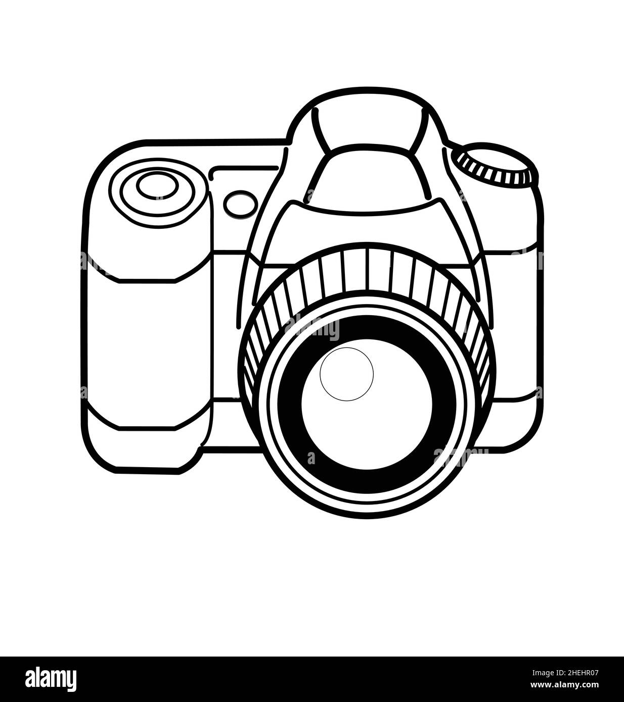 simple cartoon camera illustration dark gray black slr dslr digital