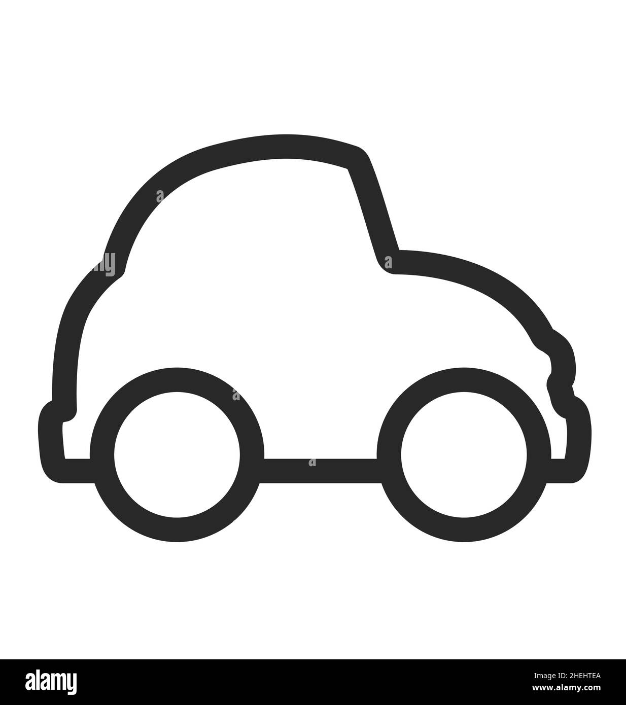 cute cartoon car outline vector isoalted on white background Stock