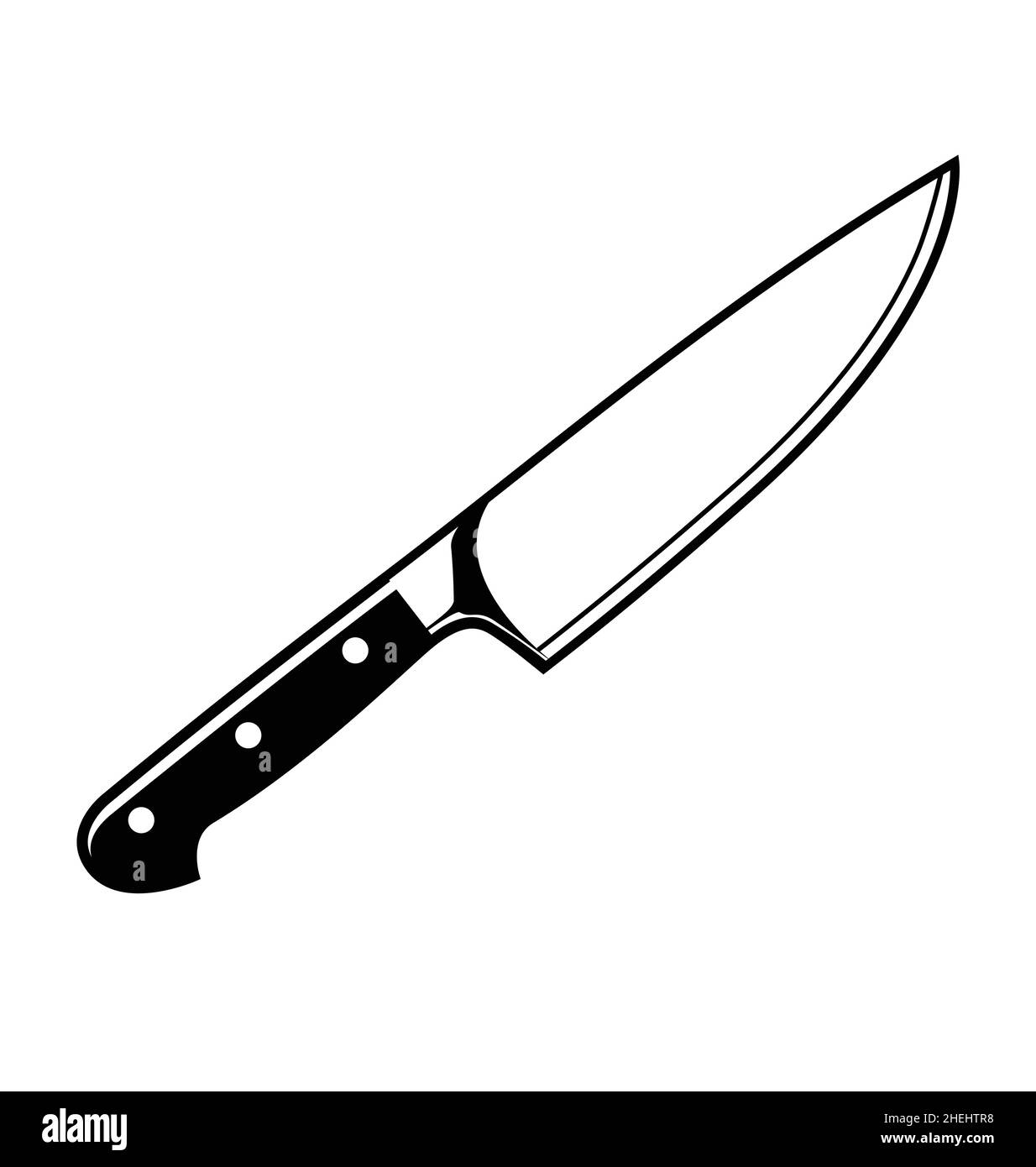 german style chef knife outline icon isolated on white background vector  Stock Vector Image & Art - Alamy