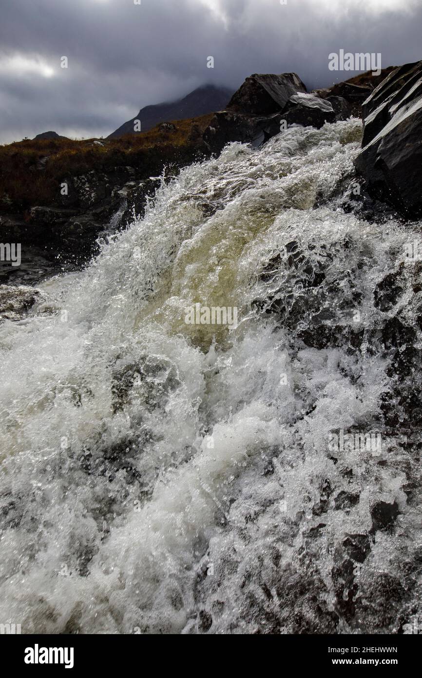 Sligachan Waterfall. Isle of Skye, Scotland Stock Photo
