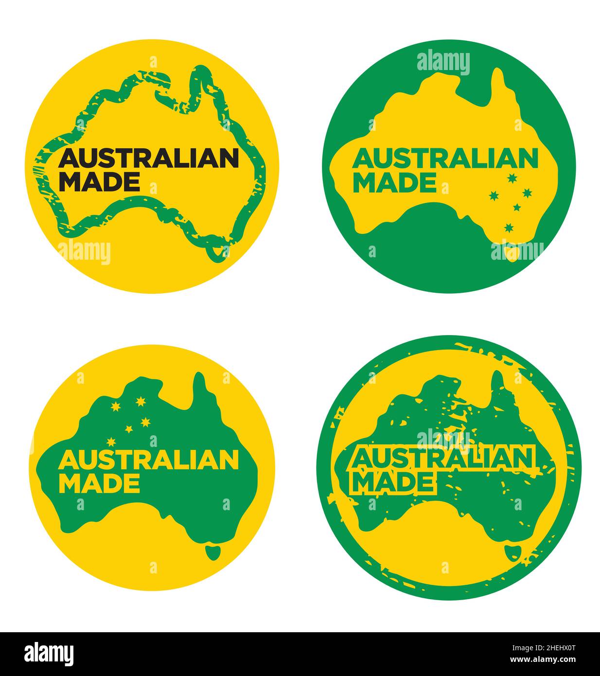Various Australian Made logos Made in Australia Stock Vector Image ...