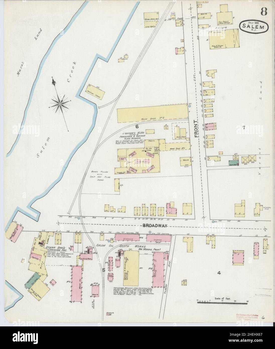 Sanborn Fire Insurance Map from Salem, Salem County, New Jersey. Stock Photo