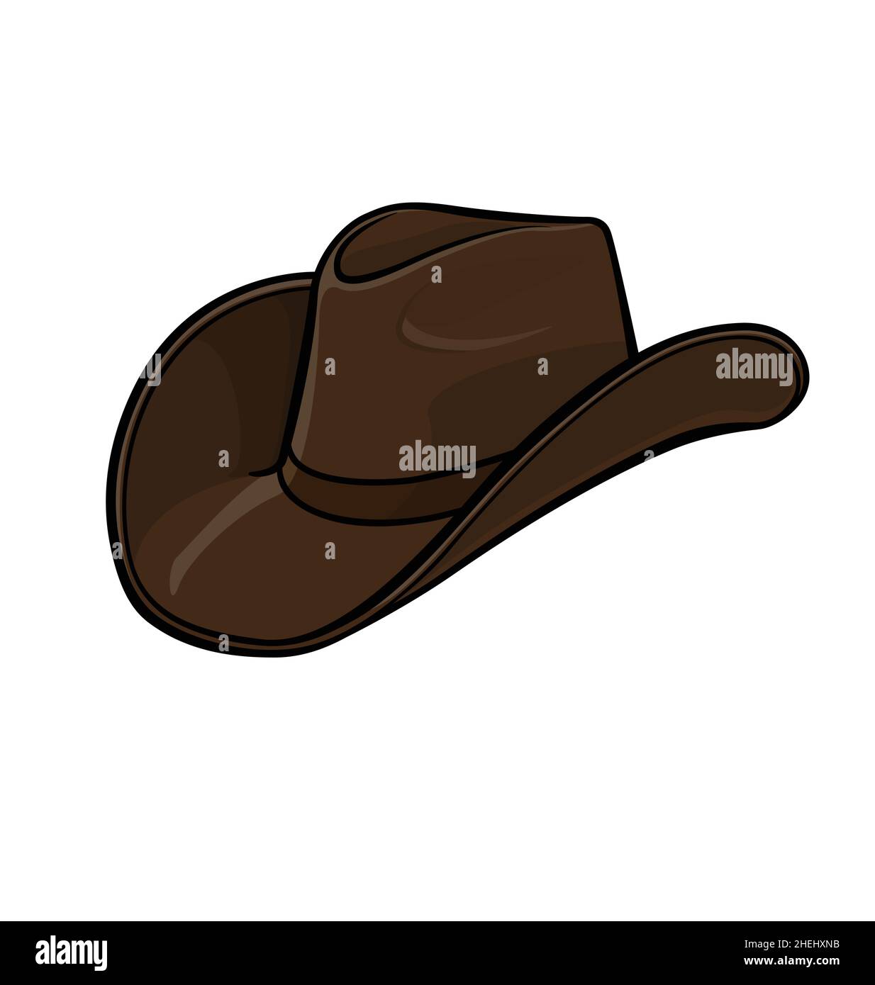cartoon cowboy stetson hat brown vector isolated on white background Stock Vector
