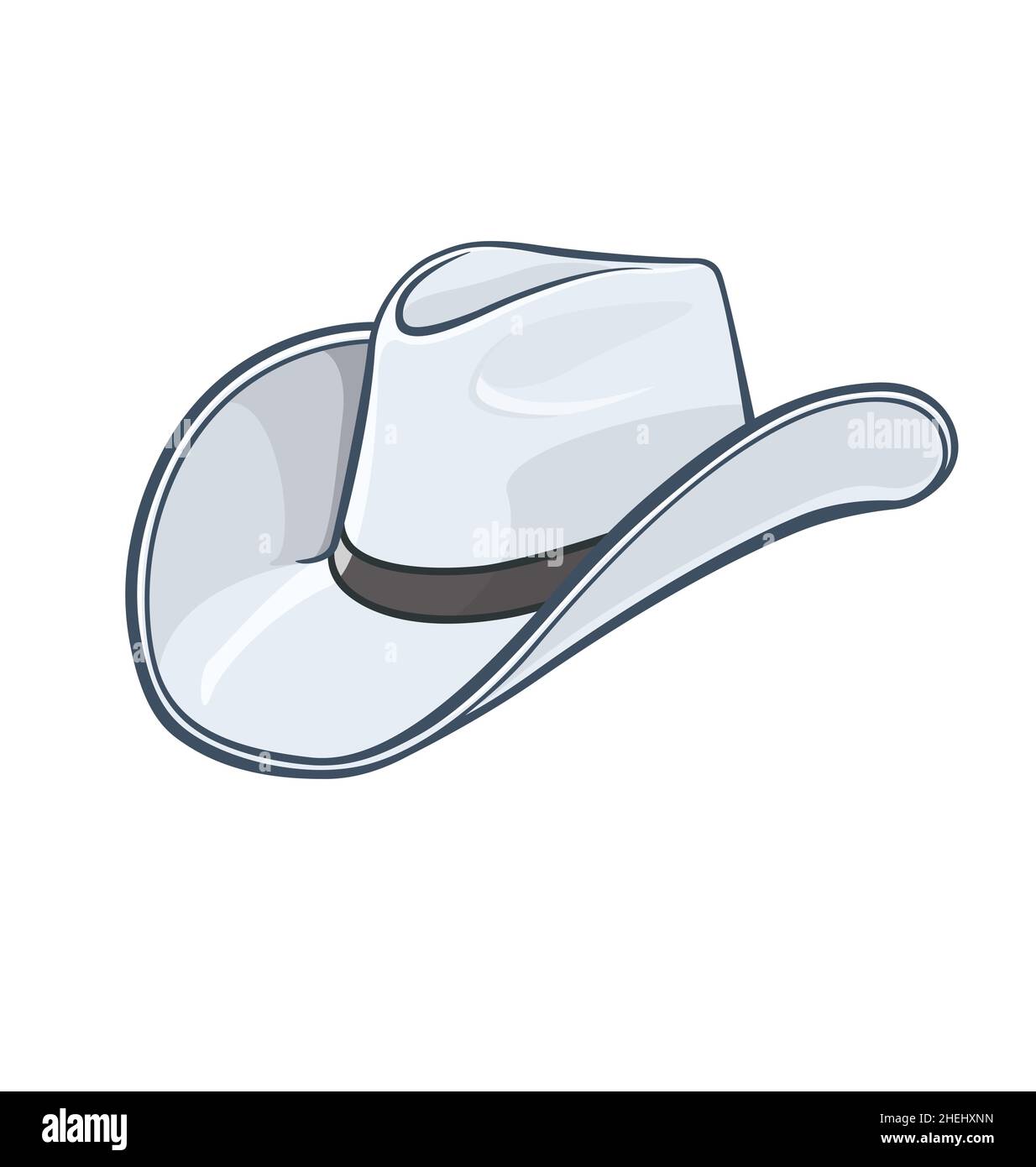 cartoon Cowboy stetson hat white vector isolated on white background ...