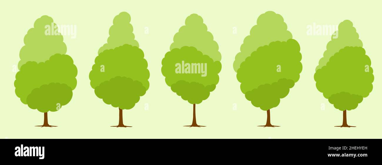 Summer. Trees set Stock Vector