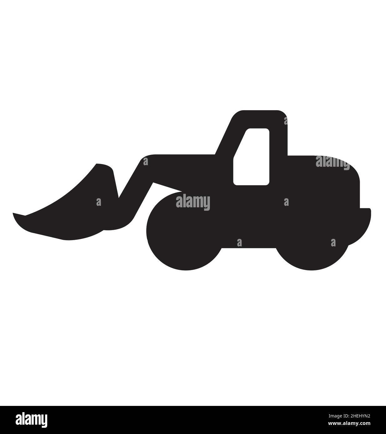 earthmover digger silhouette side view simplified vector isolated on white background Stock Vector