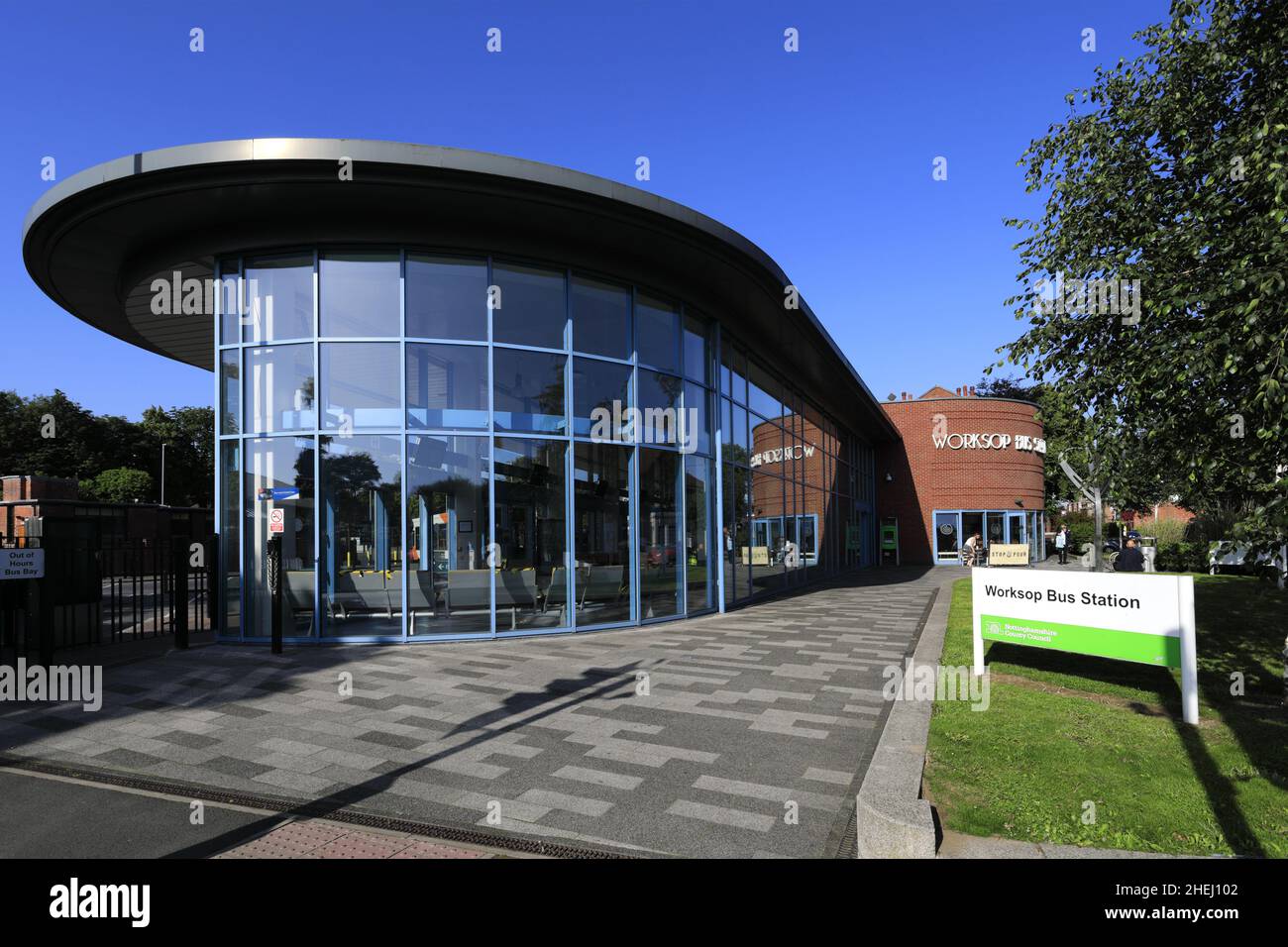 Worksop Bus Station, 73 Watson Rd, Worksop town, Nottinghamshire, England, UK Stock Photo