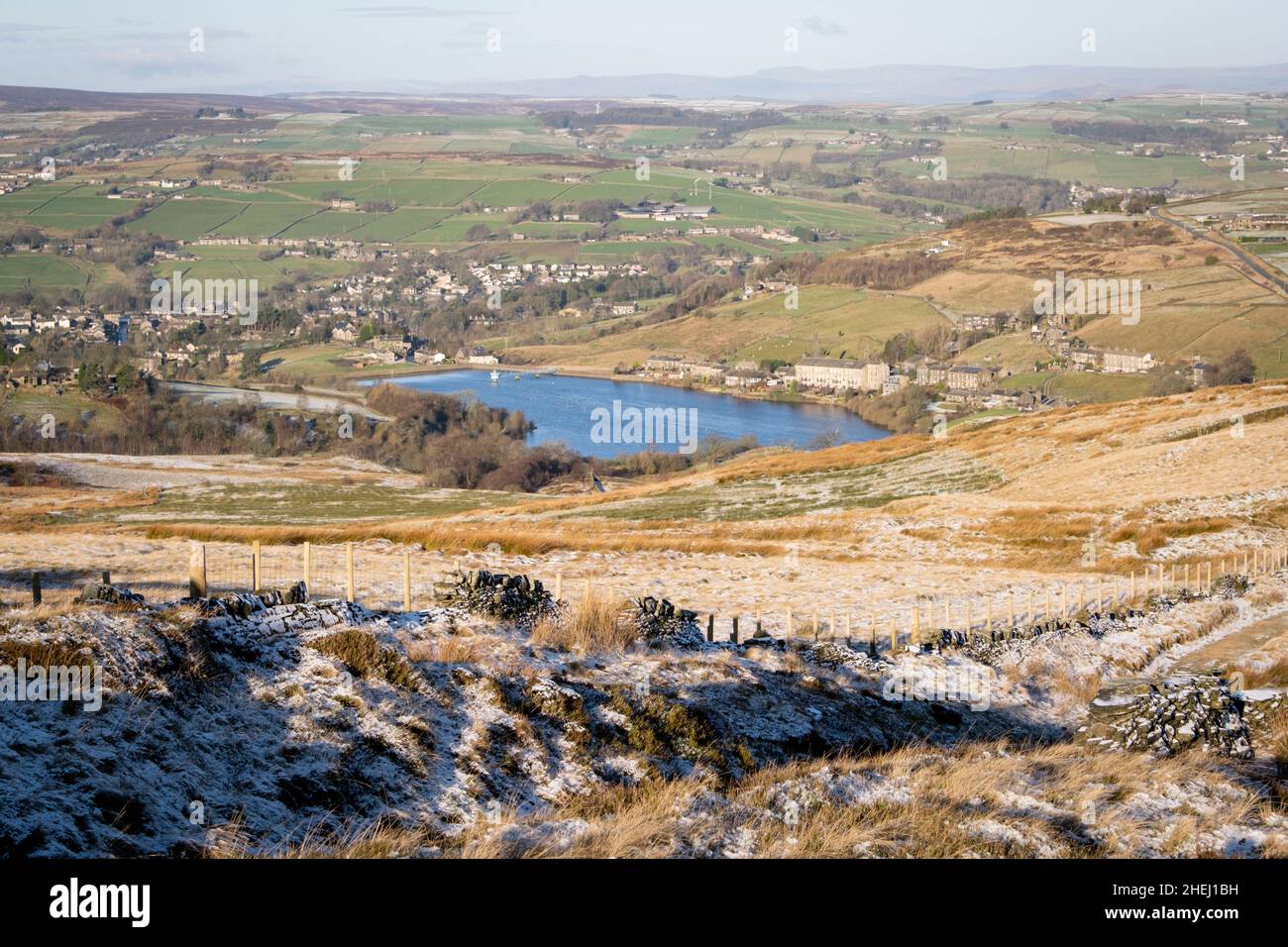 Leeming Reservoir, Near Oxenhope, Bradford, West Yorkshire, England, UK. Stock Photo