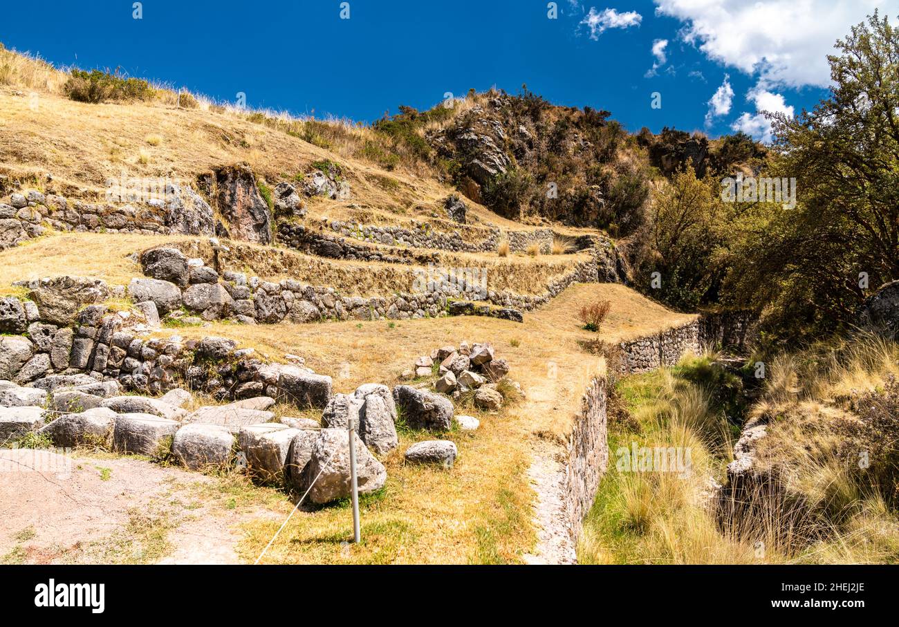 Tambomachay Inca ruins near Cusco in Peru Stock Photo - Alamy