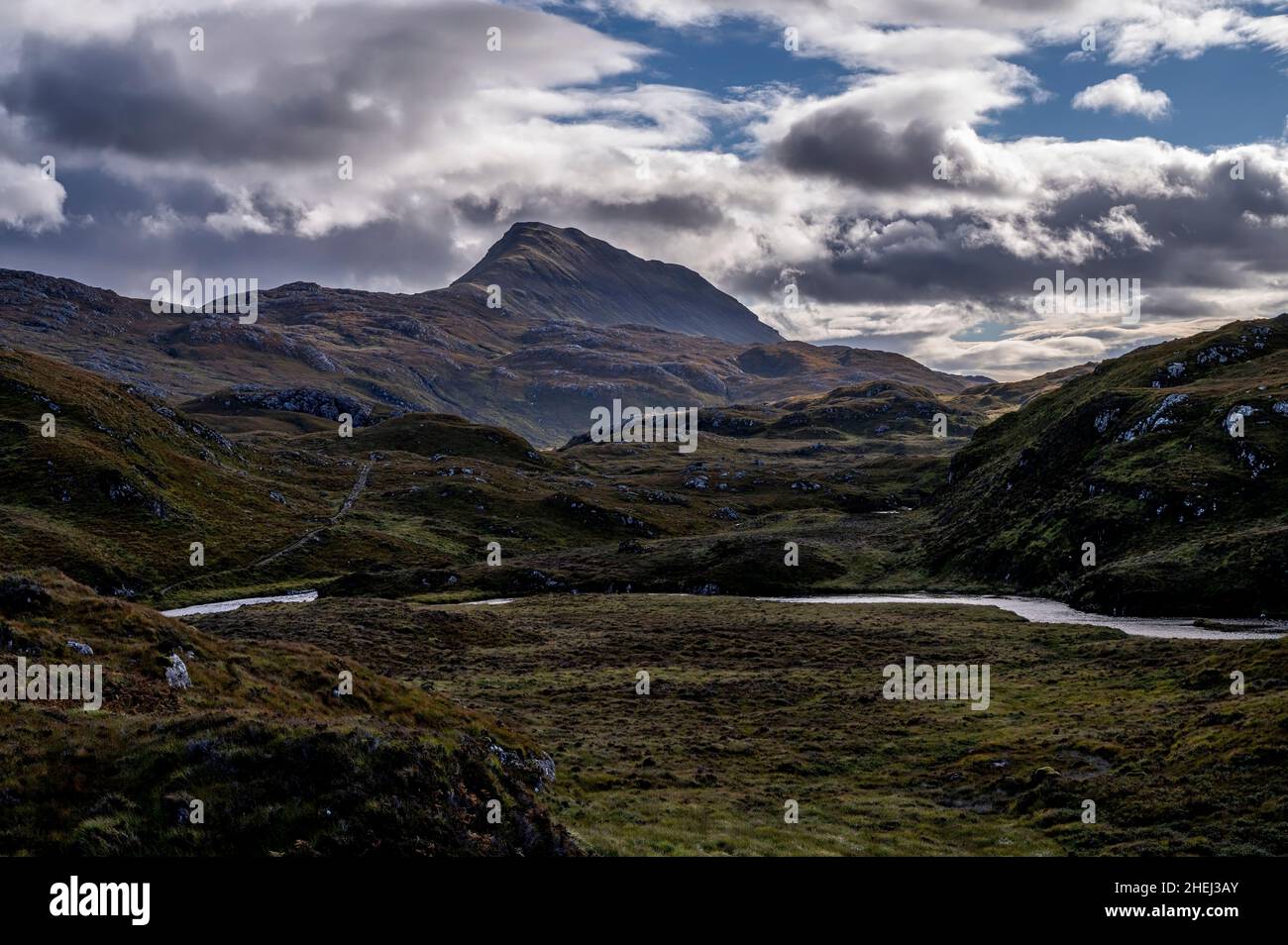 View towards Cavisit scotlandnisp mountain in Scottish Highlands Stock Photo