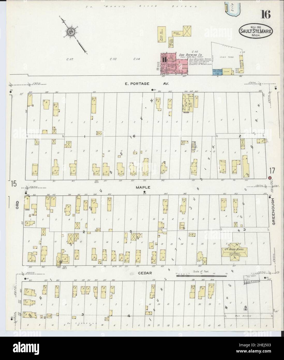 Sanborn Fire Insurance Map from Sault Sainte Marie, Chippewa County, Michigan Stock Photo Alamy