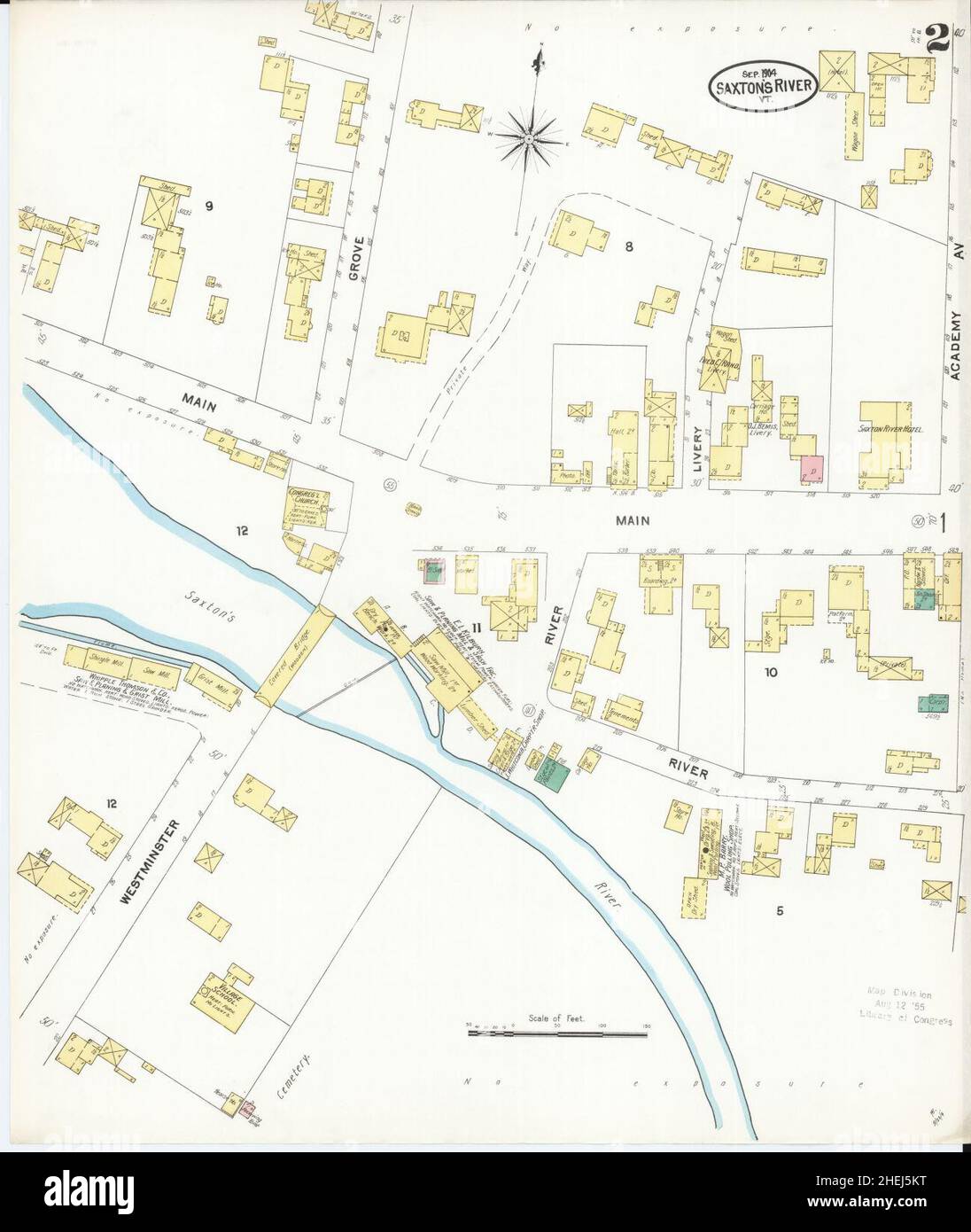 Sanborn Fire Insurance Map from Saxton's River, Windham County, Vermont