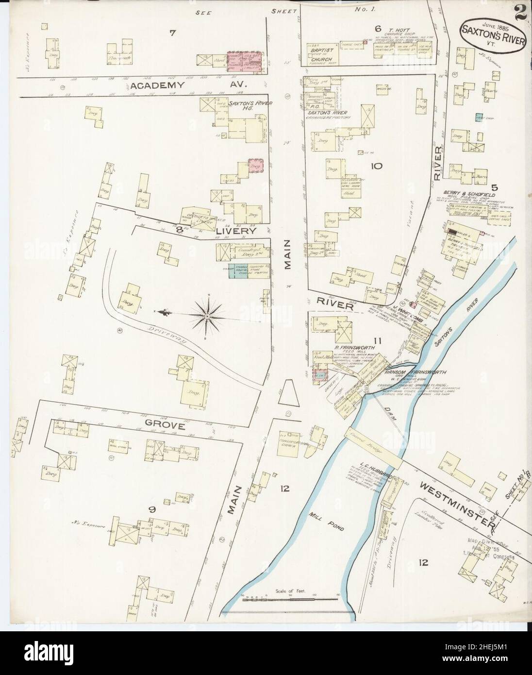 Sanborn Fire Insurance Map from Saxton's River, Windham County, Vermont