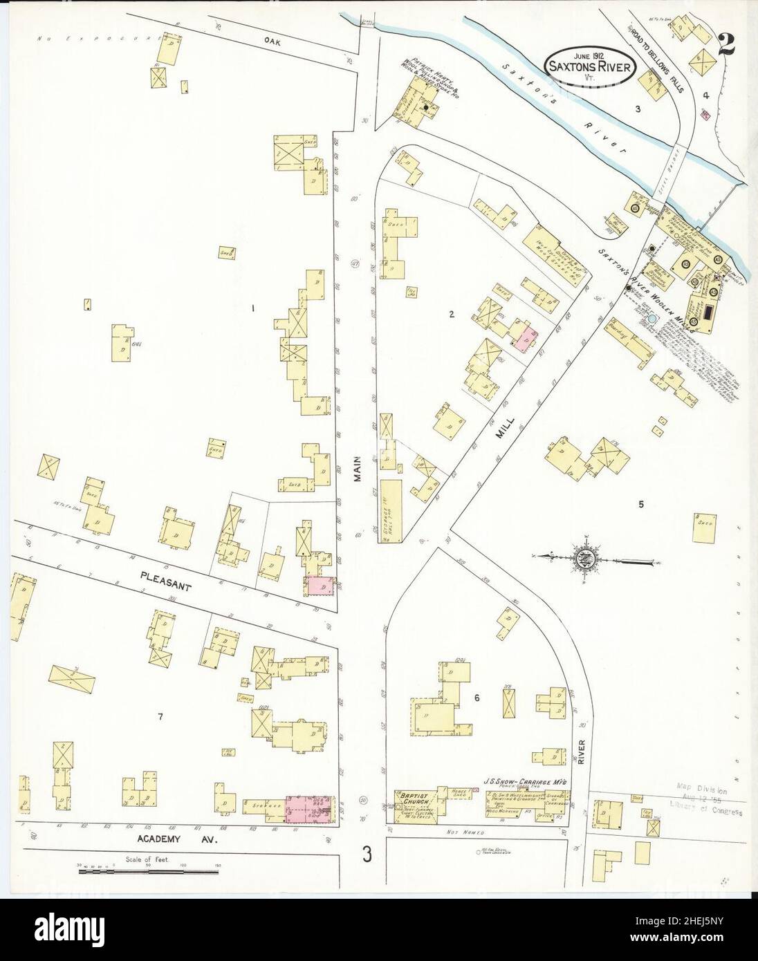 Sanborn Fire Insurance Map from Saxton's River, Windham County, Vermont
